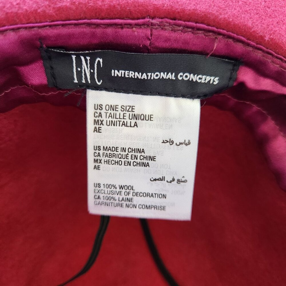 INC International Concepts Red Wool Floppy Hat Fall Winter Boho Festival Hippie - Picture 4 of 4